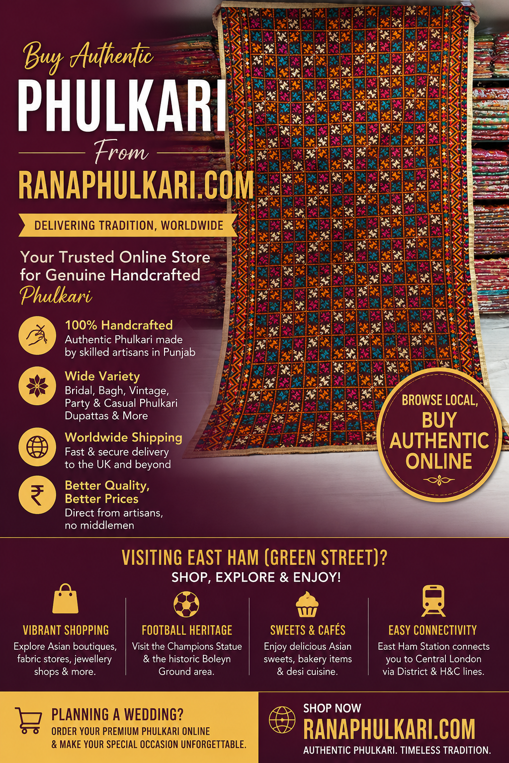 Where to Buy Phulkari in East Ham (Green Street) – Complete Guide
