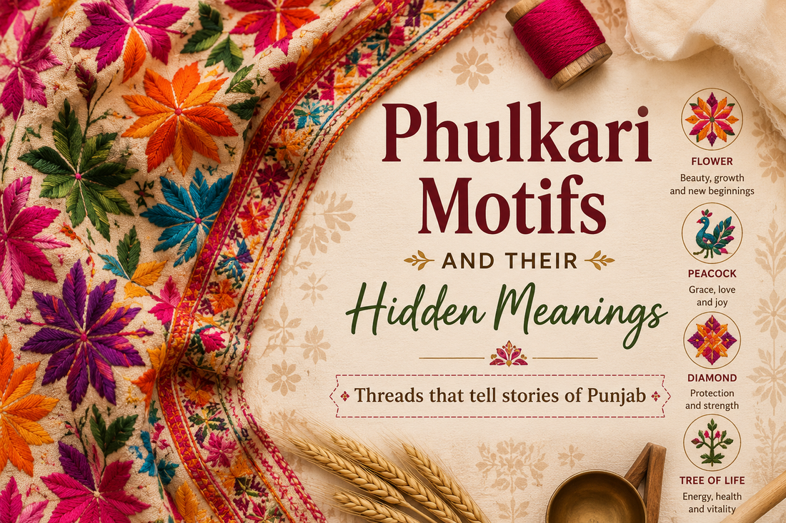 Phulkari Motifs and Their Hidden Meanings  (Threads that tell stories of Punjab)