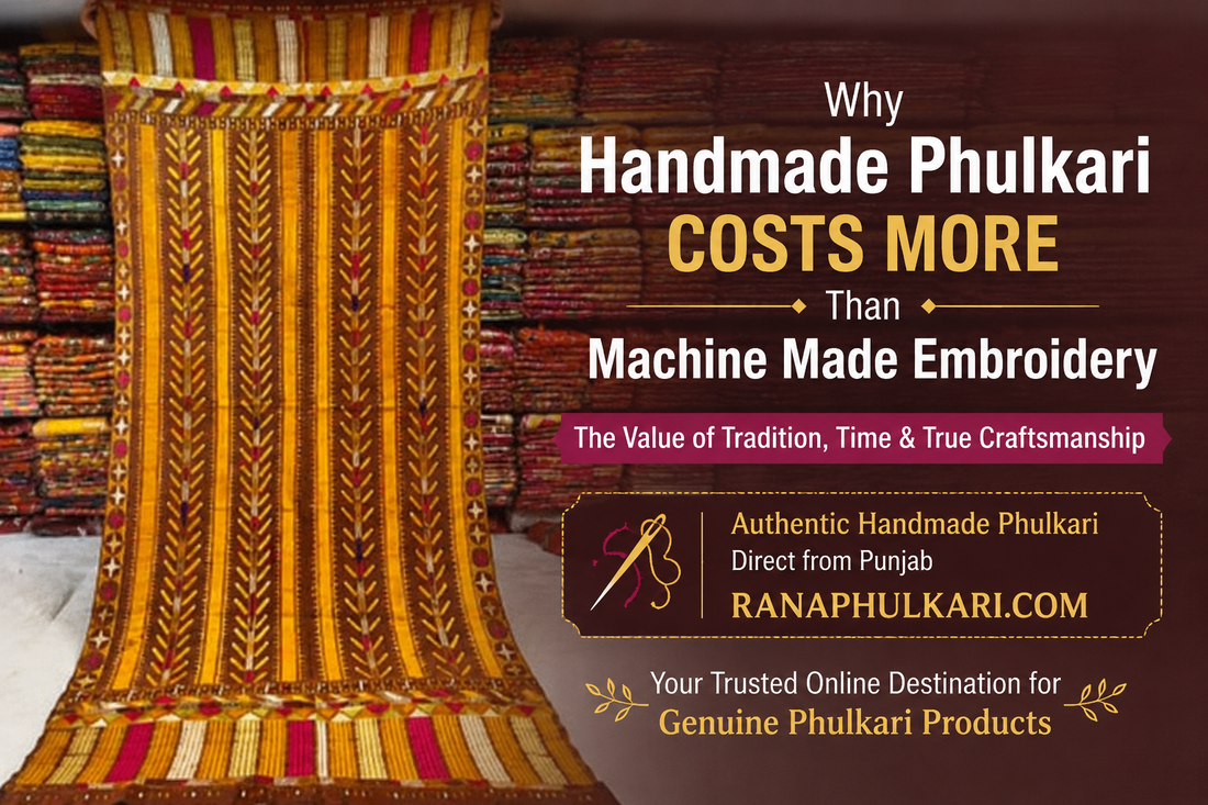 Why Handmade Phulkari Costs More Than Machine-Made Embroidery
