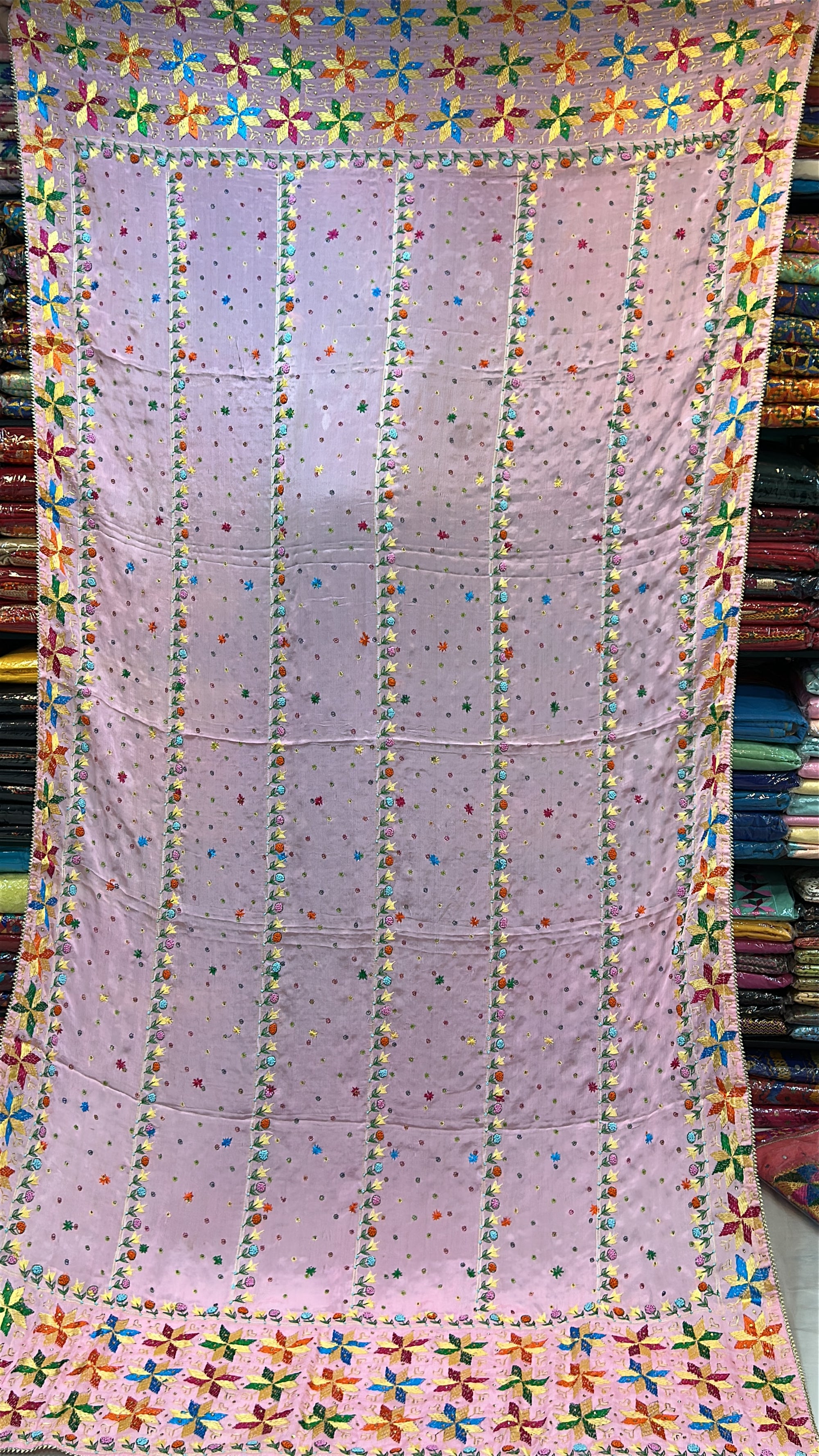 Phulkari Handmade Pure Chinon Gotta Patti Dupatta-