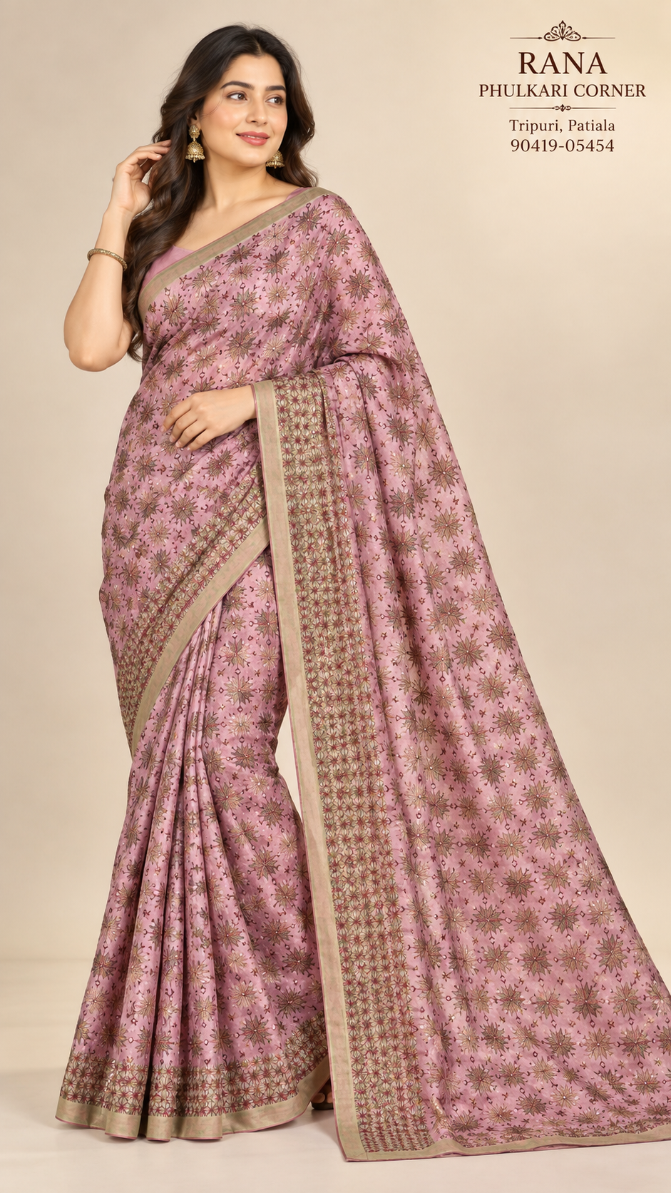 Phulkari Kanchan Jaal Saree BABY PINK