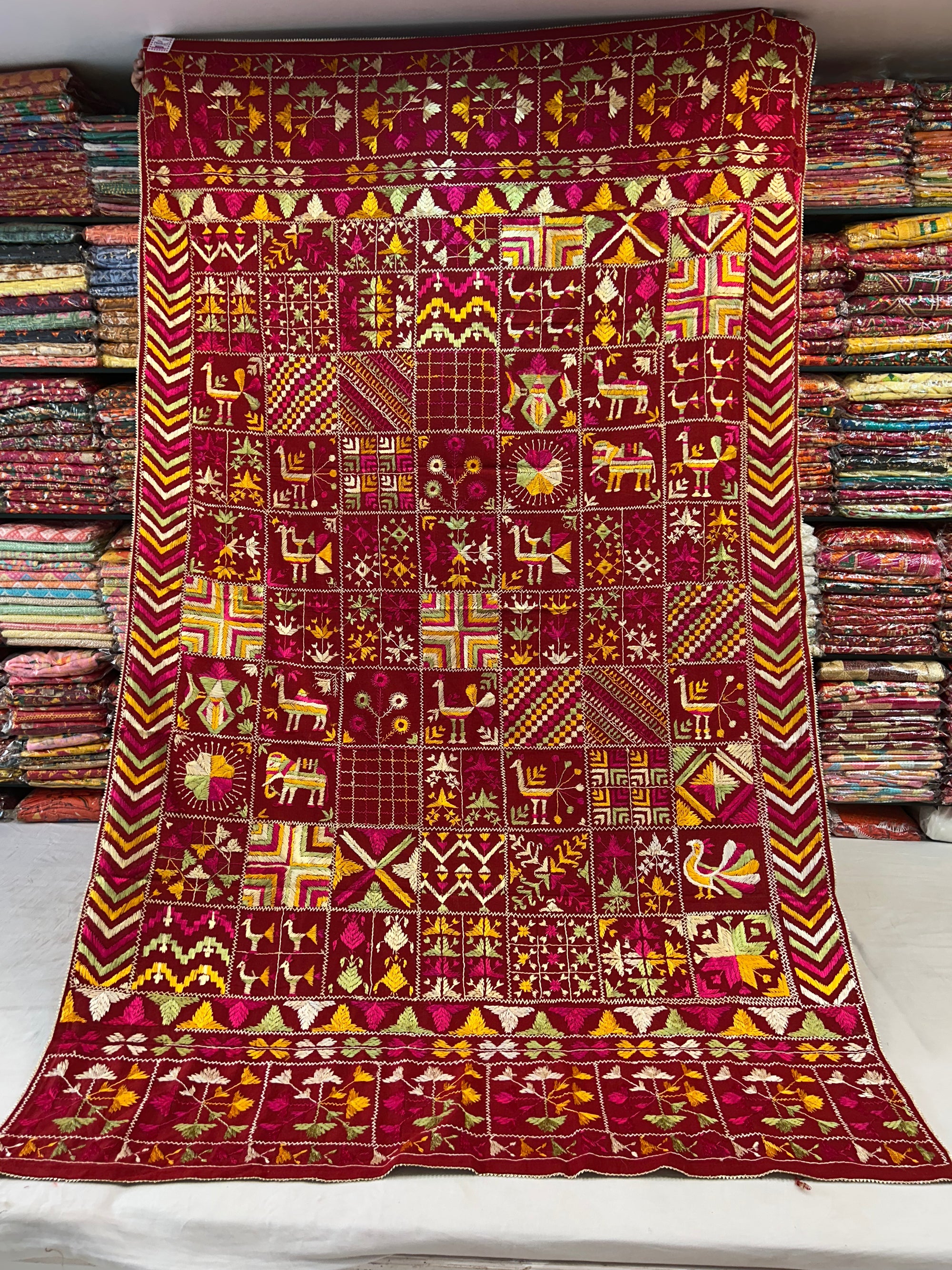 Phulkari Handmade Khaddar Bagh- BAAWAN BAGH -52 BLOCKS
