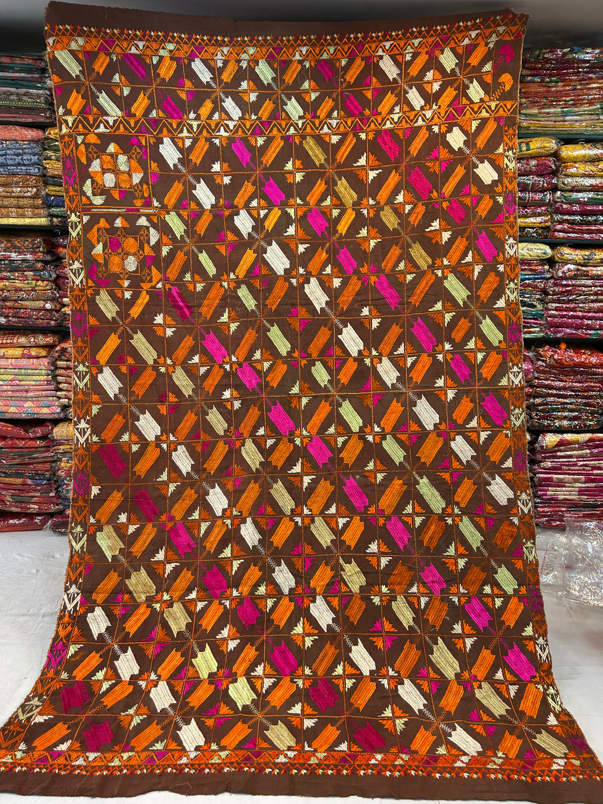 Original Handmade Vintage Phulkari Khaddar Bagh -11127