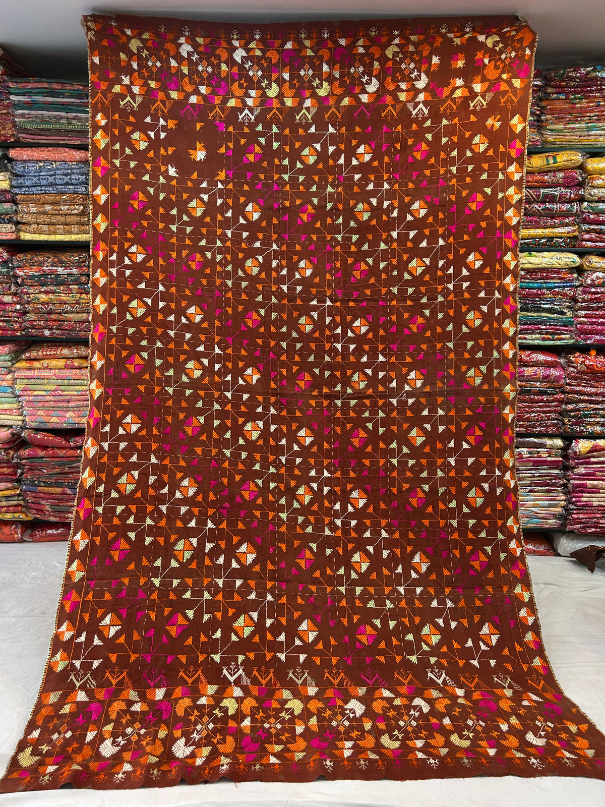Original Handmade Vintage Phulkari Khaddar Bagh -11125