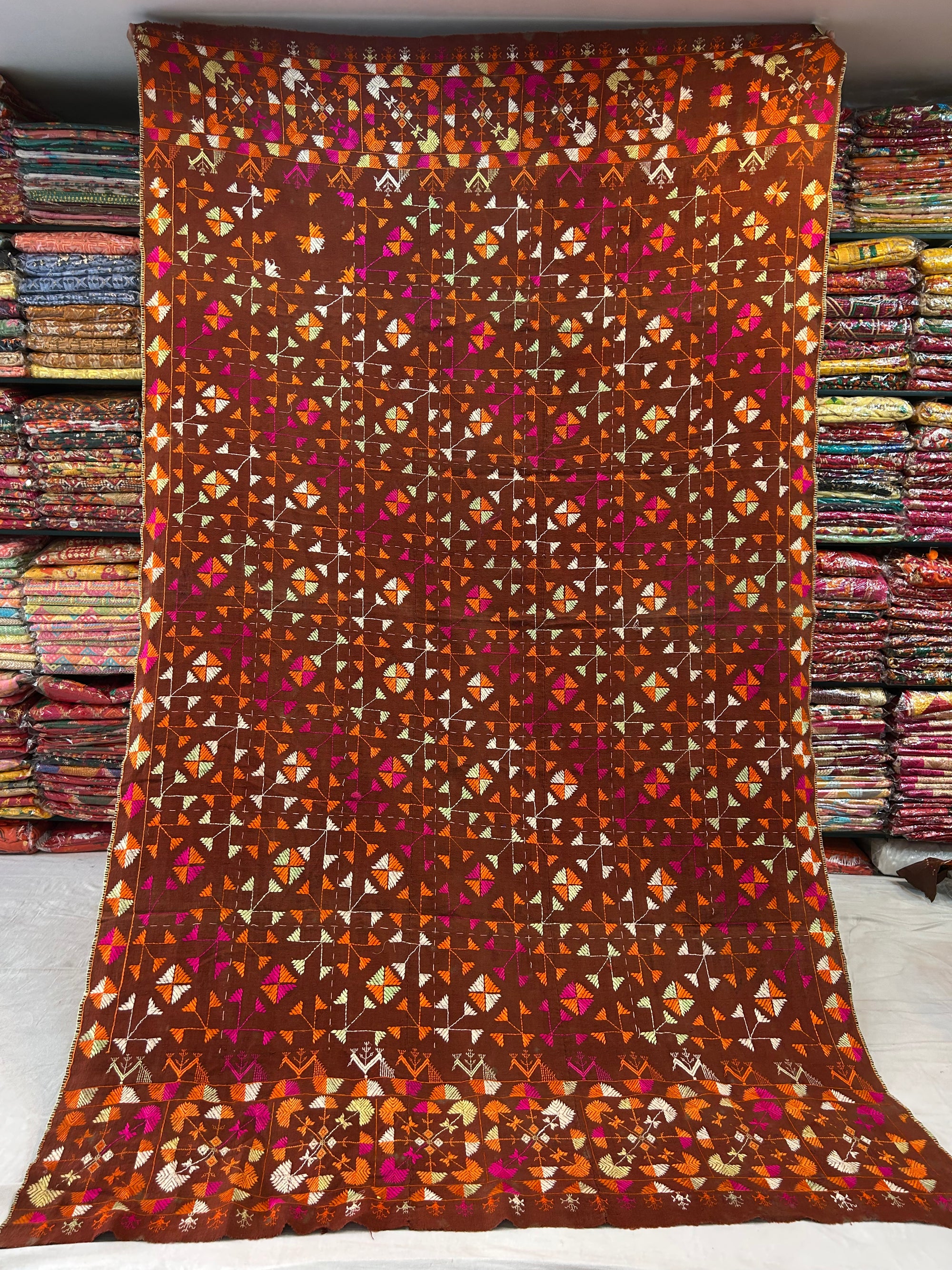 Original Handmade Vintage Phulkari Khaddar Bagh -11125