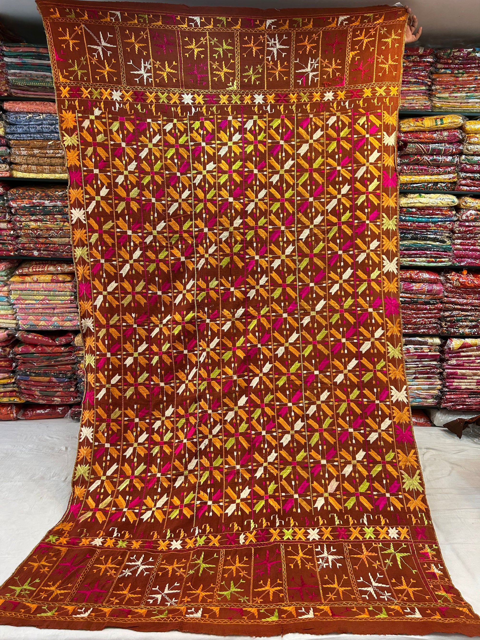 Original Handmade Vintage Phulkari Khaddar Bagh -11123