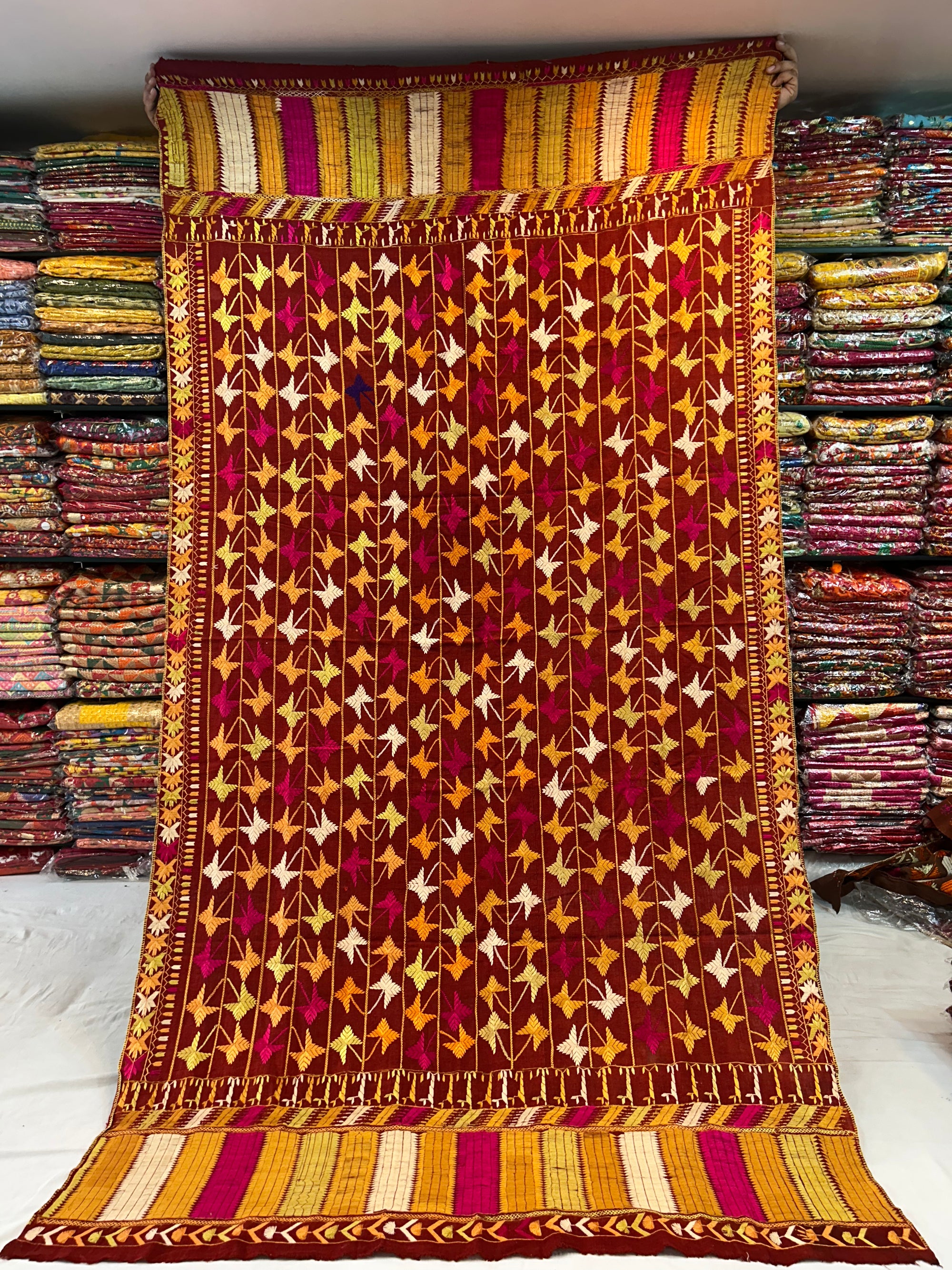 Original Handmade Vintage Phulkari Khaddar Bagh -11120