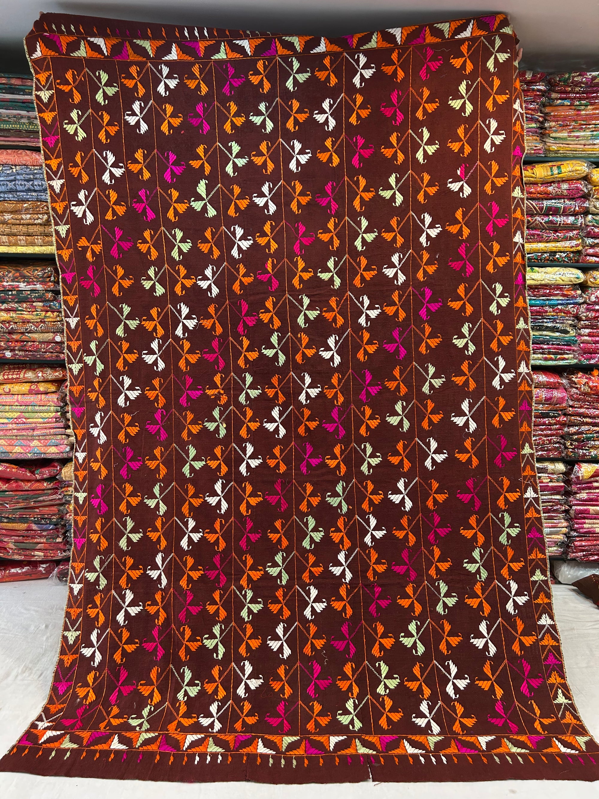 Original Handmade Vintage Phulkari Khaddar Bagh -11115
