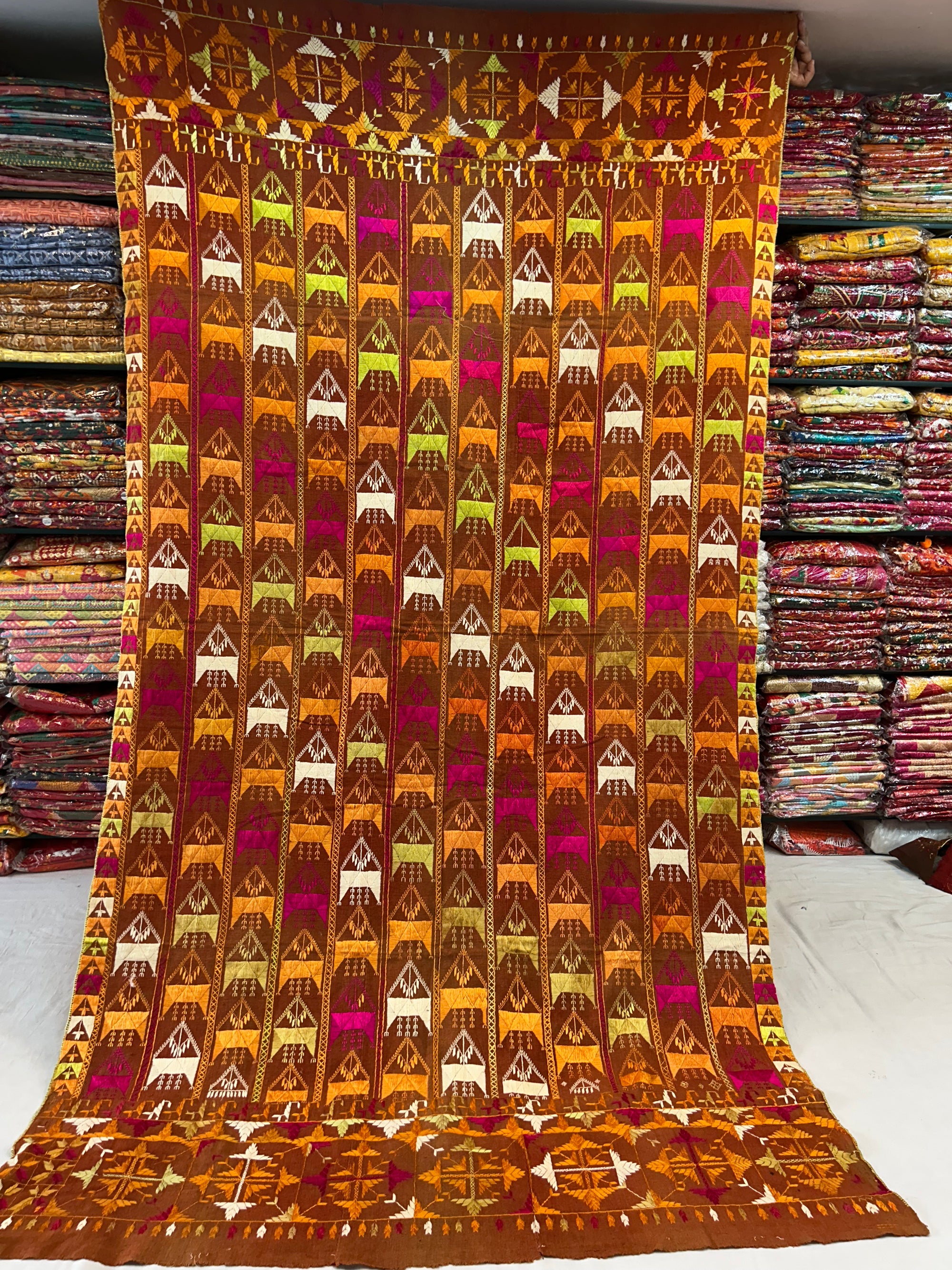 Original Handmade Vintage Phulkari Khaddar Bagh -11114