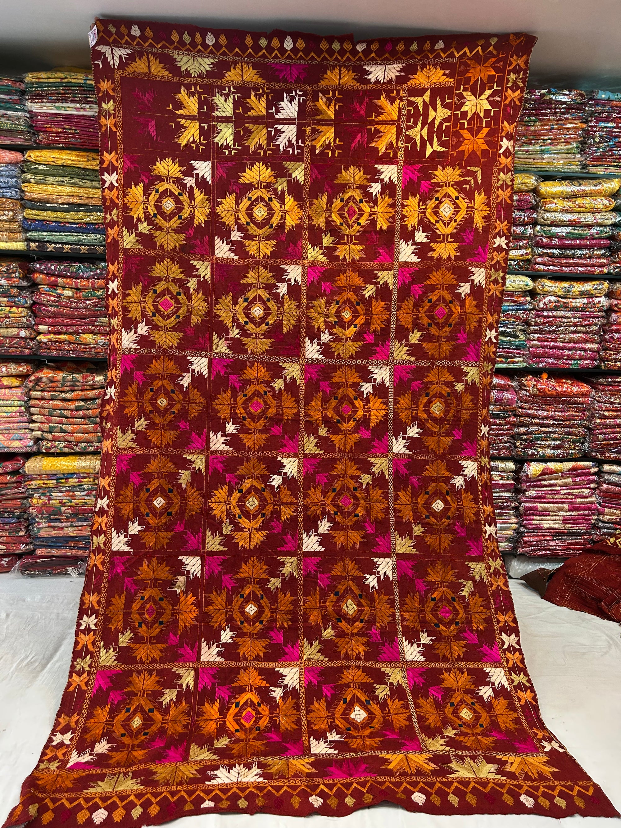 Original Handmade Vintage Phulkari Khaddar Bagh -11113