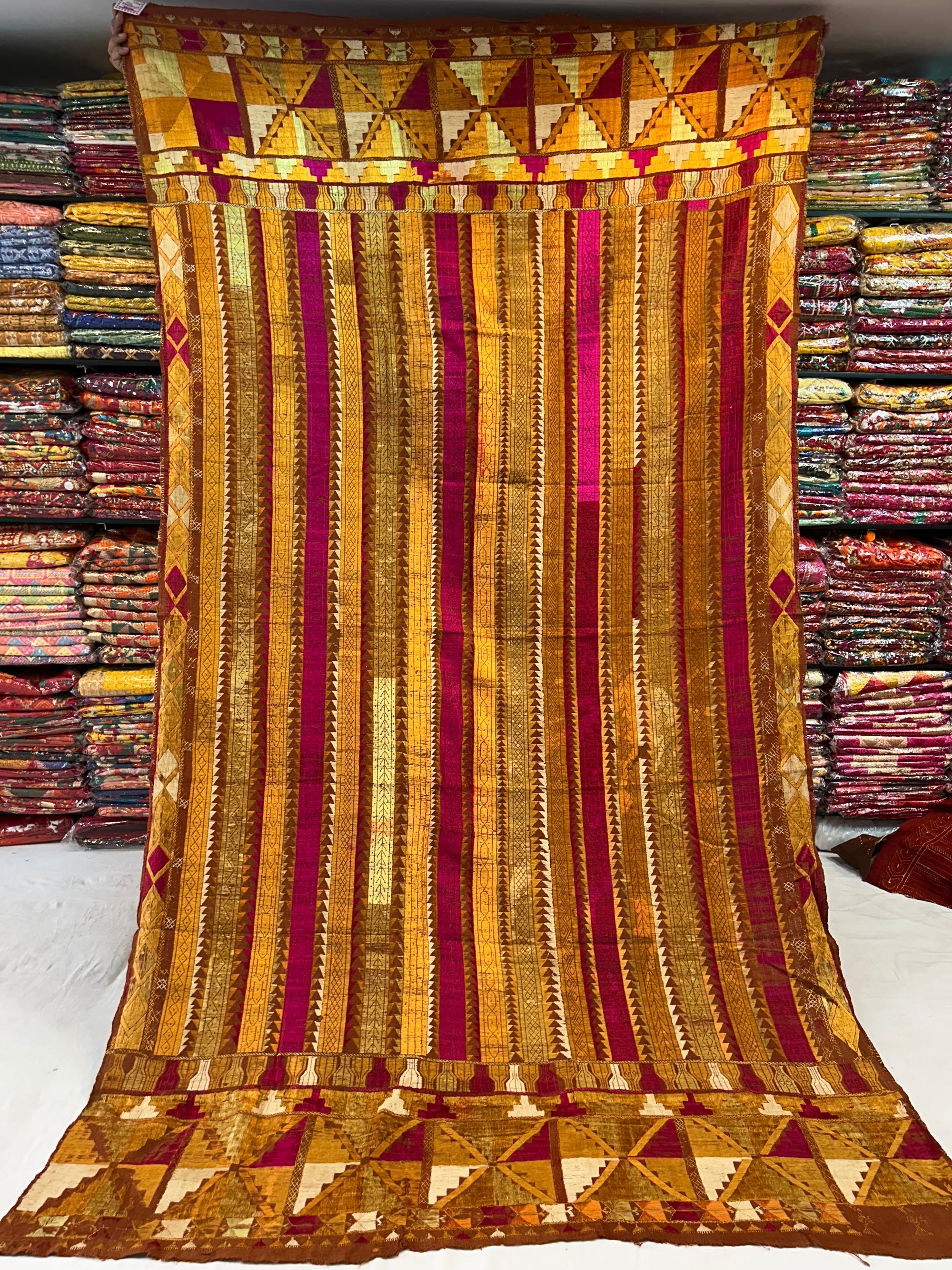 Original Handmade Vintage Phulkari Khaddar Bagh -11112
