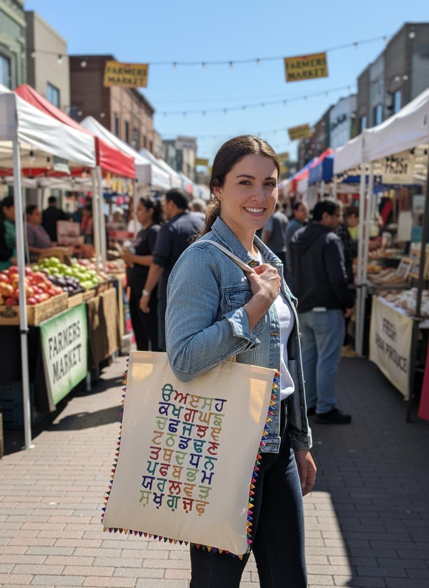 Phulkari Handmade Gurmukhi Tote Bags