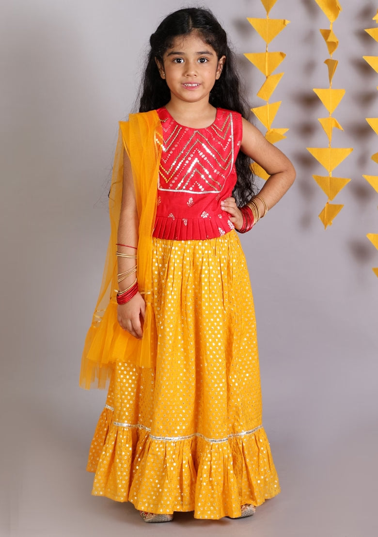 Girls Lehenga With Blouse And Dupatta