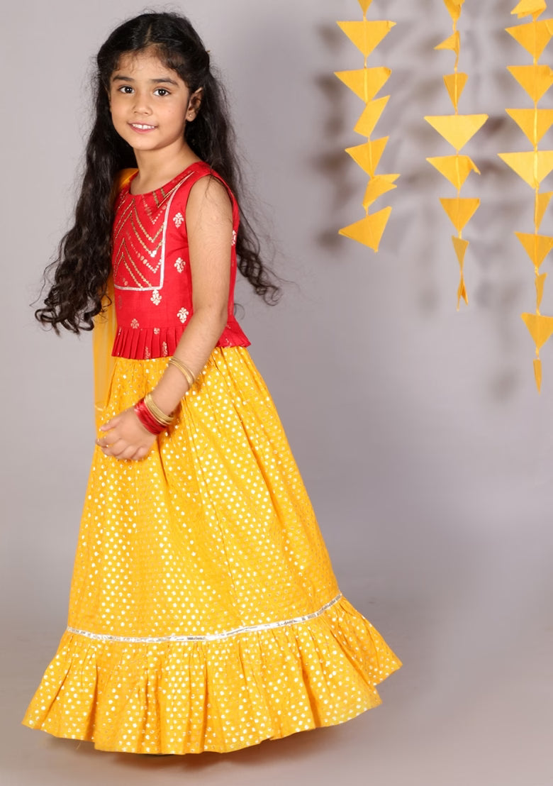 Girls Lehenga With Blouse And Dupatta